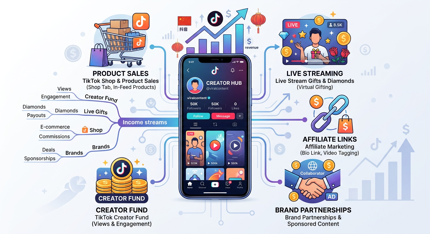 TikTok账号变现必看:5种适合新手的赚钱模式解析