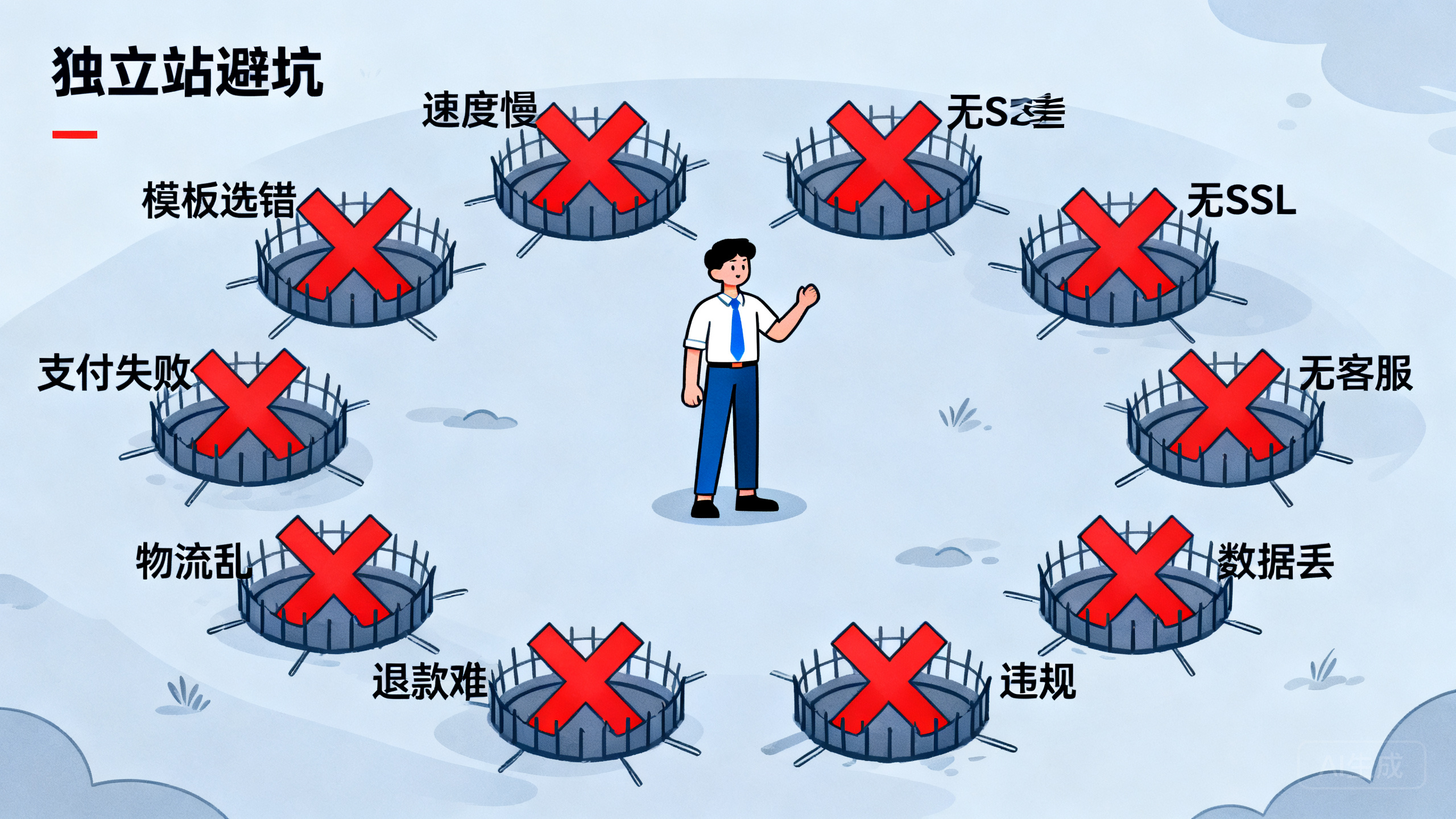 独立站运营避坑指南:新手最容易踩的10个致命错误